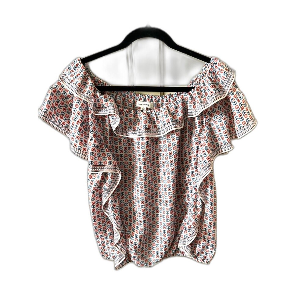 Max Studio Off-Shoulder Ruffle Top - Size Medium